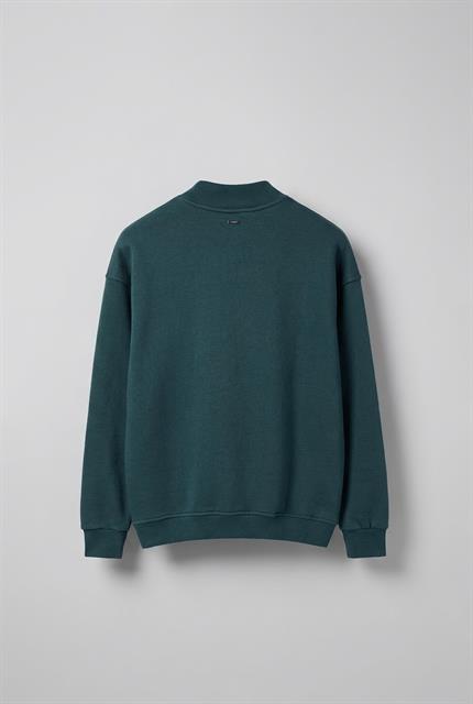 Erkek Rahat Kalıp Basic Uzun Kollu Sweatshirt Yeşil