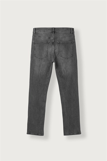 Erkek Regular Fit Basic Jean Pantolon Gri