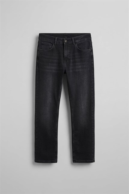 Erkek Regular Fit Basic Jean Pantolon Siyah