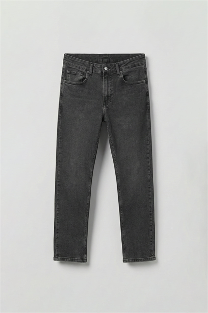Erkek Regular Fit Basic Pamuklu Jean Pantolon Antrasit