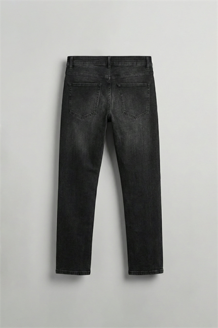 Erkek Regular Fit Basic Pamuklu Jean Pantolon Siyah