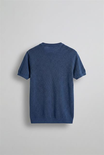 Erkek Regular Fit Bisiklet Yaka Esnek Triko T-Shirt İndigo