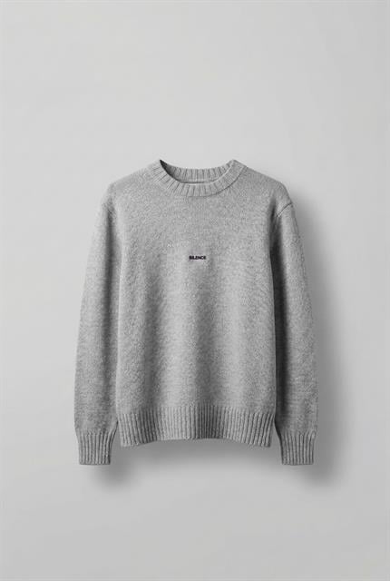 Erkek Regular Fit Bisiklet Yaka Kazak Gri