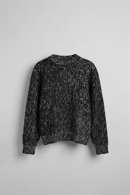 Erkek Regular Fit Desenli Triko Kazak Siyah