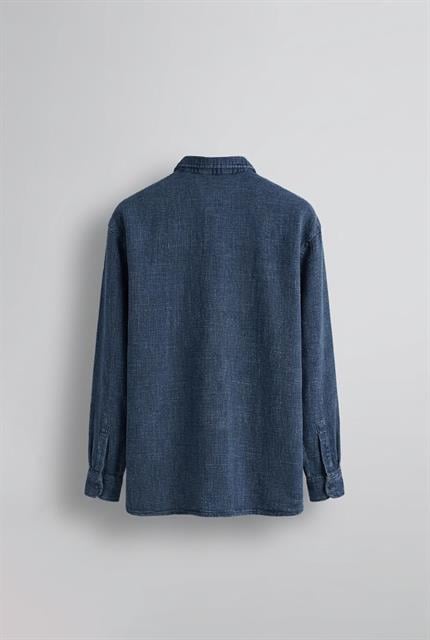 Erkek Regular Fit Dokulu Gömlek Lacivert