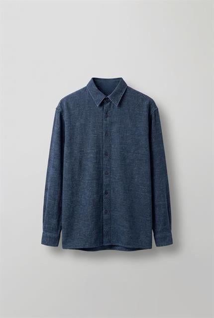 Erkek Regular Fit Dokulu Gömlek Lacivert