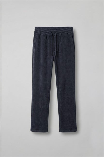 Erkek Regular Fit Fitilli Beli Lastikli Pantolon Lacivert