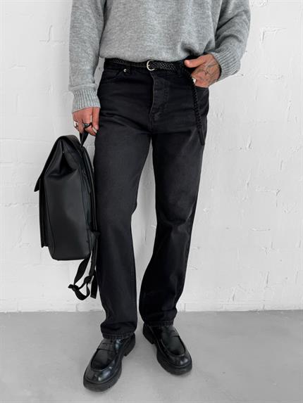 Erkek Regular Fit Jean Siyah