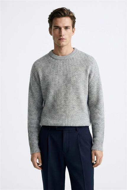 Erkek Regular Fit Kazak Gri Melanj