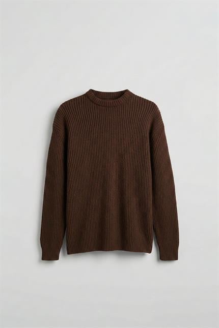 Erkek Regular Fit Kazak Koyu Kahve