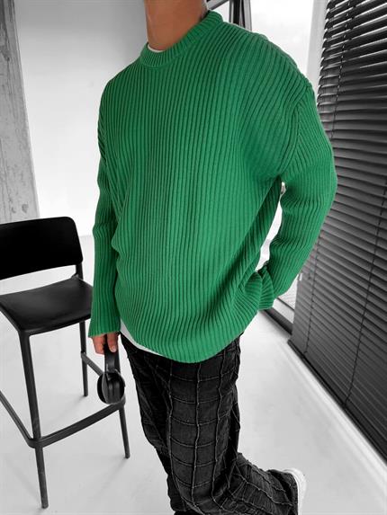 Erkek Regular Fit Kazak Koyu Yeşil