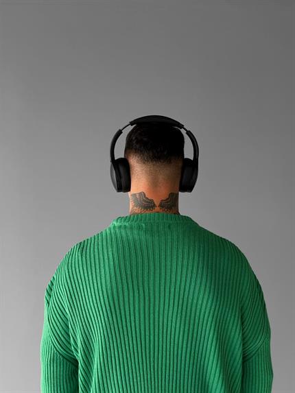 Erkek Regular Fit Kazak Koyu Yeşil