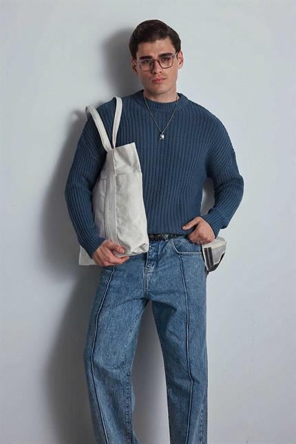 Erkek Regular Fit Kazak Lacivert