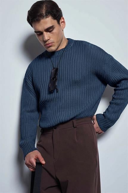 Erkek Regular Fit Kazak Lacivert