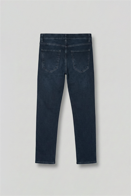 Erkek Regular Fit Kontrast Dikiş Detaylı Jean Pantolon Lacivert
