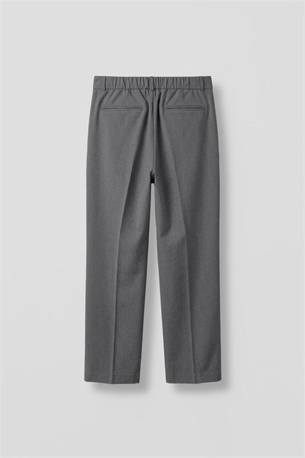 Erkek Regular Fit Pileli Beli Lastikli Kumaş Pantolon Antrasit