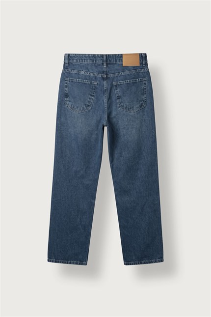 Erkek Regular Fit Vintage Yıkamalı Jean Pantolon Mavi