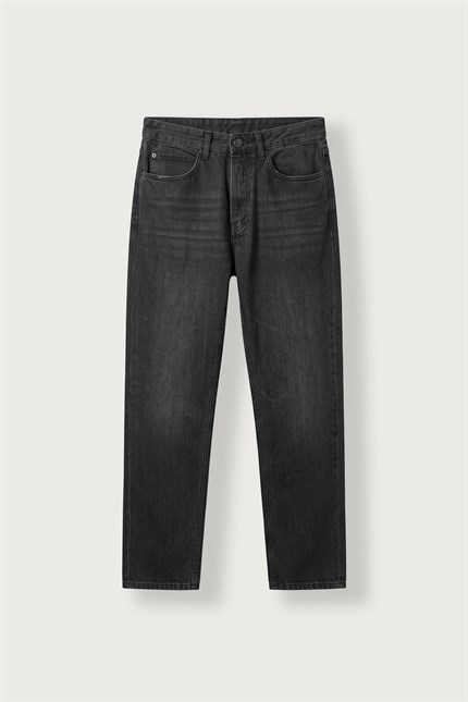 Erkek Regular Fit Yıkamalı Jean Pantolon Siyah