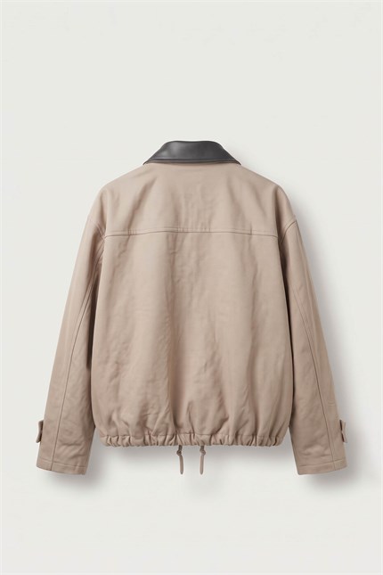 Erkek Relax Fit Gabardin Kumaş Ceket Bej