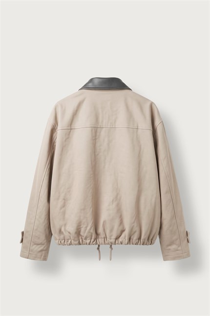 Erkek Relax Fit Gabardin Kumaş Ceket Bej