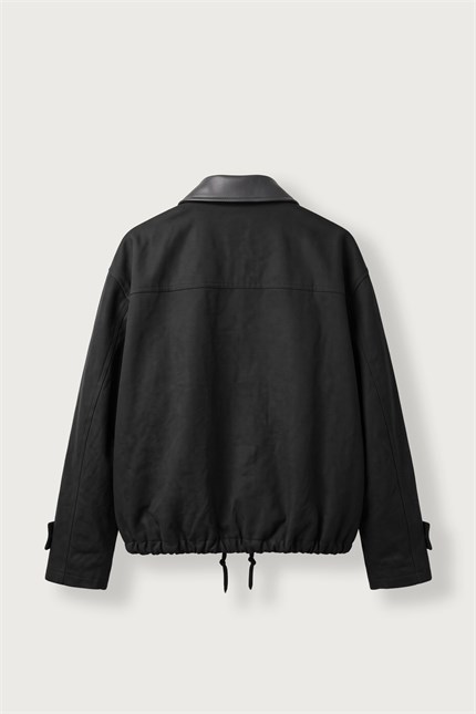 Erkek Relax Fit Gabardin Kumaş Ceket Siyah