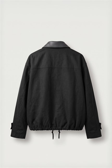 Erkek Relax Fit Gabardin Kumaş Ceket Siyah
