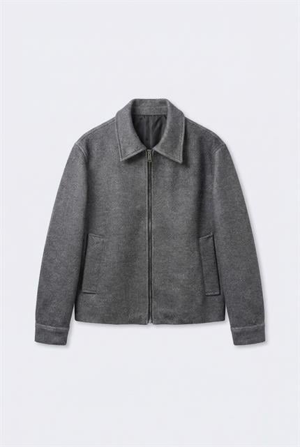 Erkek Relax Fit Kaşe Mont Antrasit