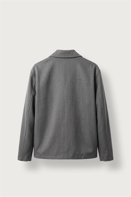 Erkek Relax Fit Premium Kalın Gabardin Ceket Antrasit