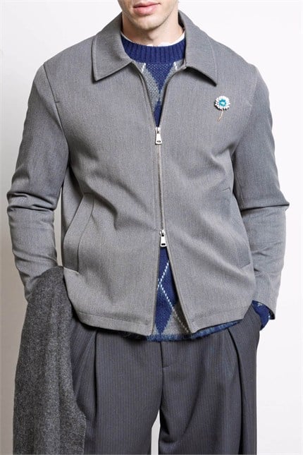 Erkek Relax Fit Premium Kalın Gabardin Ceket Antrasit