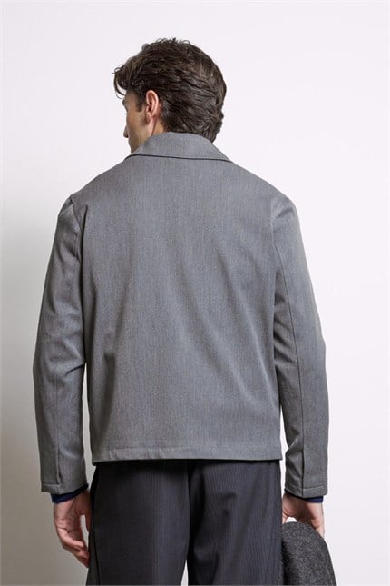 Erkek Relax Fit Premium Kalın Gabardin Ceket Antrasit