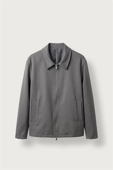 Erkek Relax Fit Premium Kalın Gabardin Ceket Antrasit