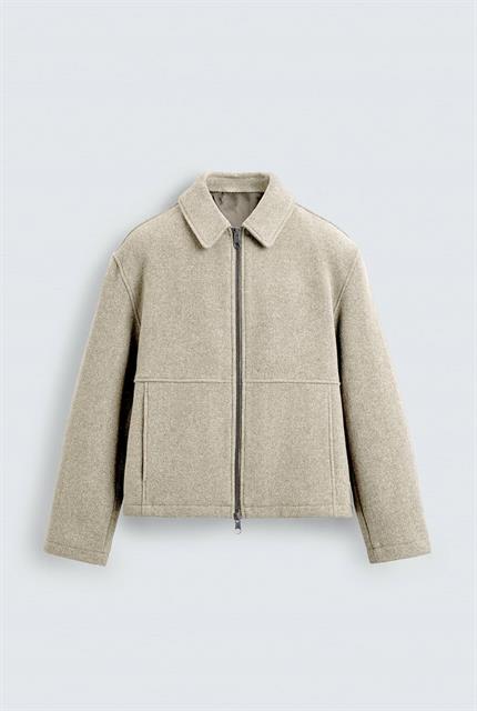 Erkek Relax Fit Premium Kaşe Ceket Kaban Bej