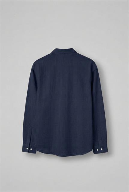 Erkek Relax Fit Rahat Kesim İnce Gömlek Lacivert