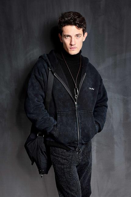 Erkek Relax Fit Yıkamalı Kapüşonlu Sweatshirt Siyah