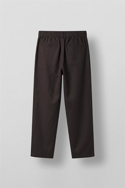 Erkek Relaxed Fit Bağcıklı Rahat Kalıp Pantolon Koyu Kahve