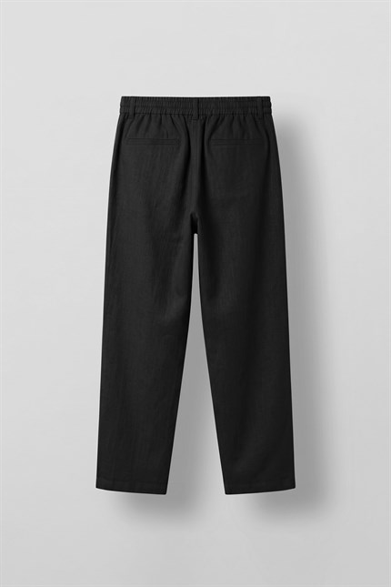 Erkek Relaxed Fit Bağcıklı Rahat Kalıp Pantolon Siyah