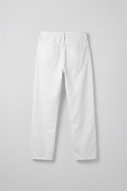 Erkek Relaxed Fit Basic Beyaz Jean Beyaz