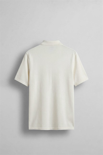 Erkek Relaxed Fit Basic Polo Yaka T-Shirt Ekru