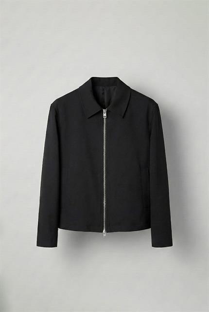 Erkek Relaxed Fit Fermuarlı İnce Ceket Siyah
