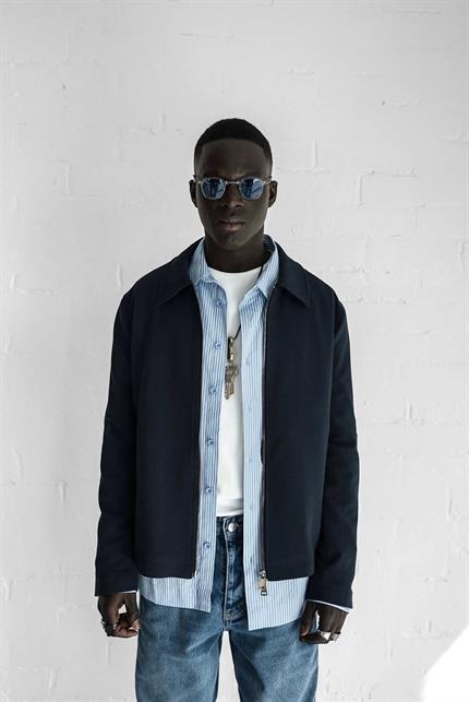 Erkek Relaxed Fit Fermuarlı İnce Ceket Lacivert