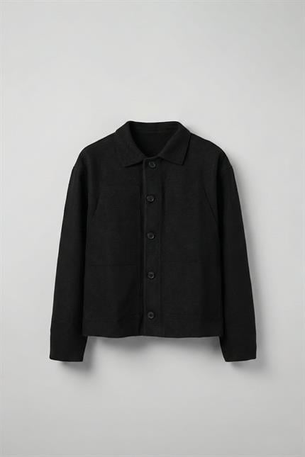 Erkek Relaxed Fit Kaşe Ceket Siyah