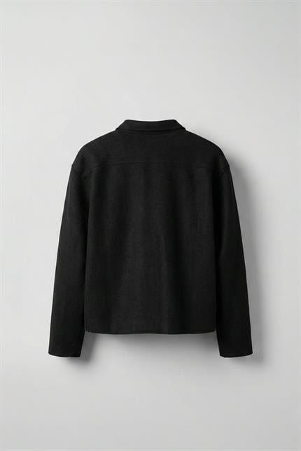 Erkek Relaxed Fit Kaşe Ceket Siyah