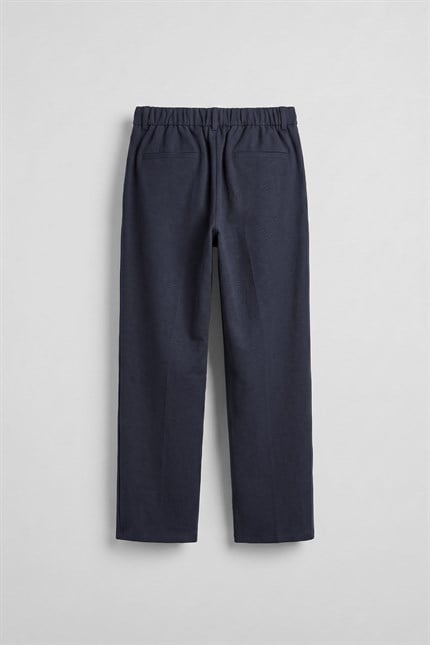 Erkek Relaxed Fit Keten Görünümlü Pantolon Lacivert