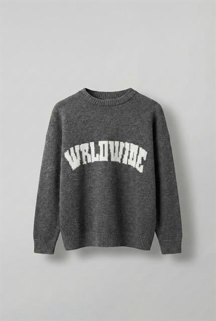 Erkek Relaxed Fit Premium Triko Kazak Füme