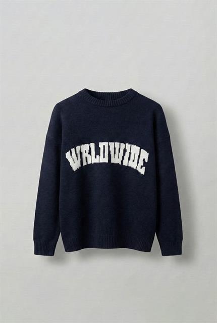 Erkek Relaxed Fit Premium Triko Kazak Lacivert