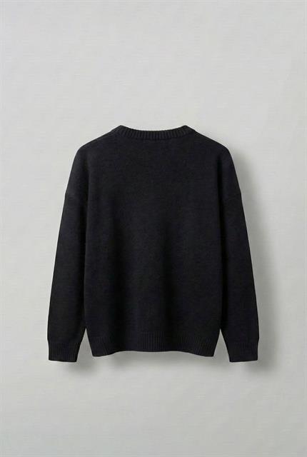 Erkek Relaxed Fit Premium Triko Kazak Siyah