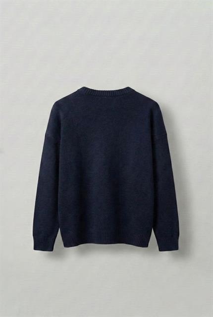 Erkek Relaxed Fit Premium Triko Kazak Lacivert