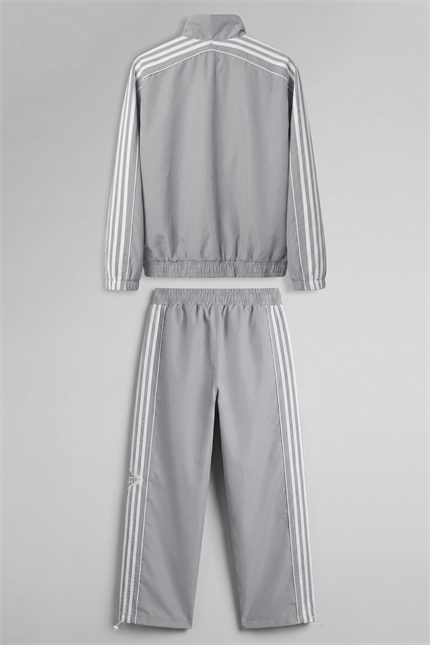 Erkek Relaxed Fit Şeritli Spor Eşofman Takımı Gri