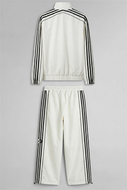 Erkek Relaxed Fit Şeritli Spor Eşofman Takımı Ekru