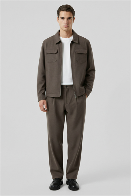 Erkek Relaxed Fit Yeni Nesil Takım Taş Rengi